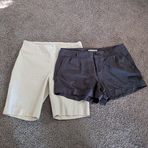 Banana Republic Cream and Gray Women's Shorts